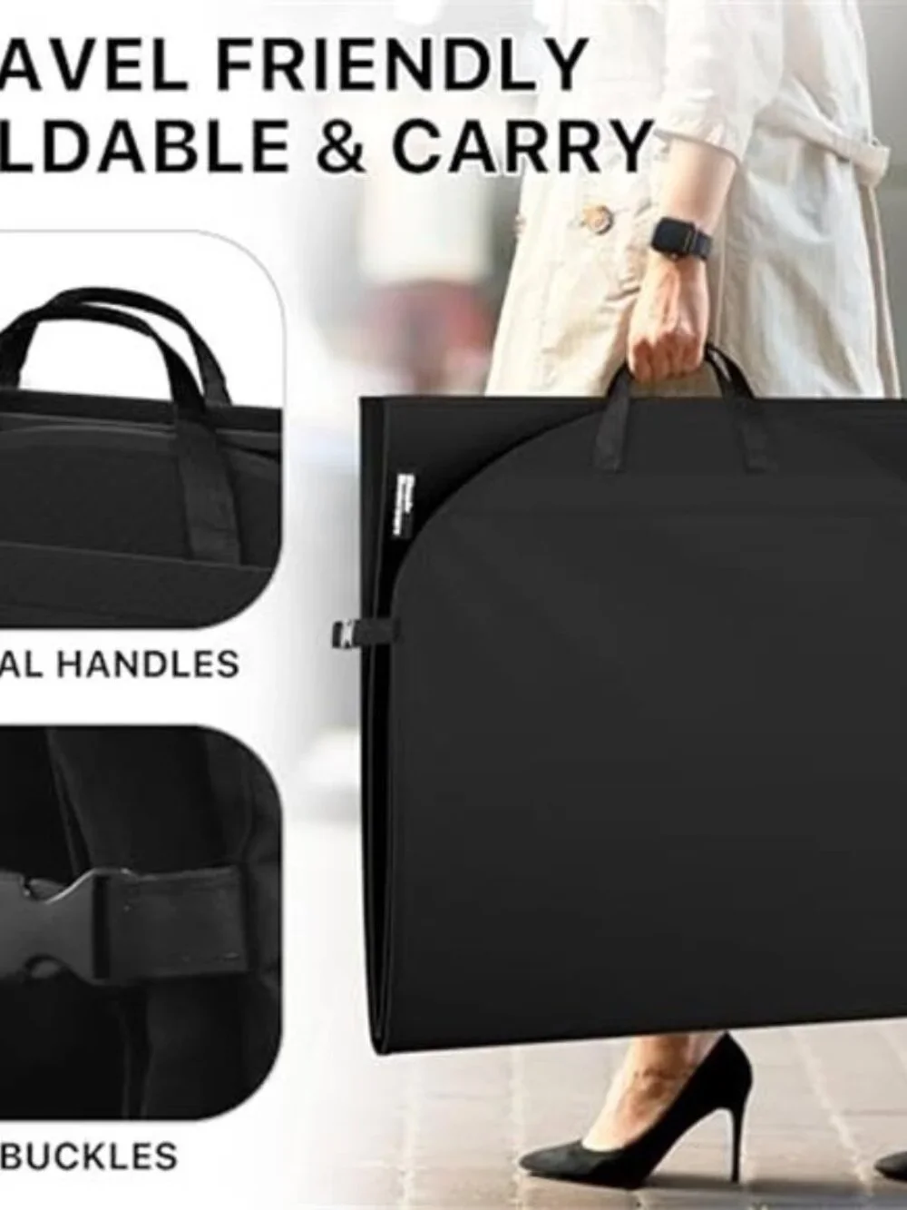 2 Pack 60 Inch Travel Garment Bags Suits Dresses Coats Tuxedos Heavy Duty